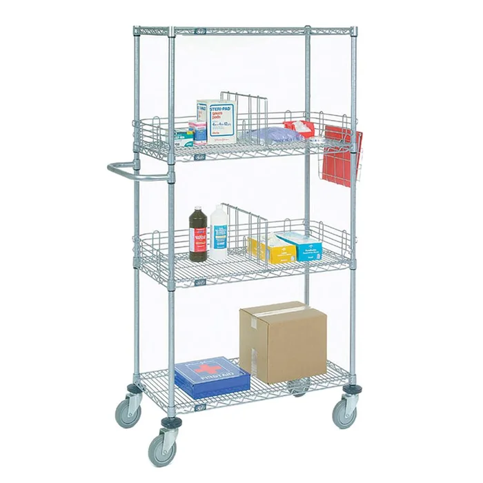 Nexel Wire Shelf Stem Caster Trucks Nexel Stem Caster Truck, Chrome, Polyurethane Casters, 48″W x 18″D – 926126