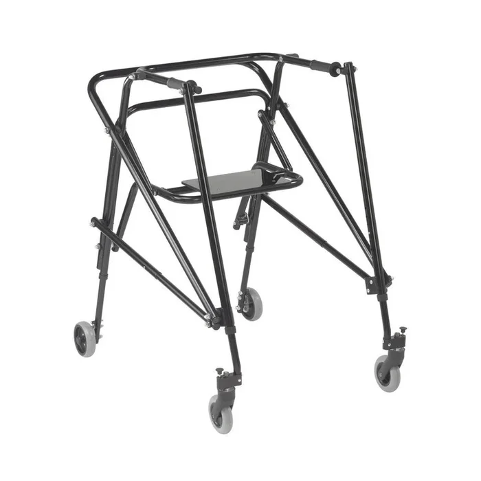 Nimbo 2G Lightweight Posterior Walker with Seat, Extra Large, Emperor Black