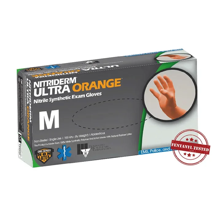 Nitriderm Ultra Orange Nitrile Exam Gloves 100/Box (Call for Availability)