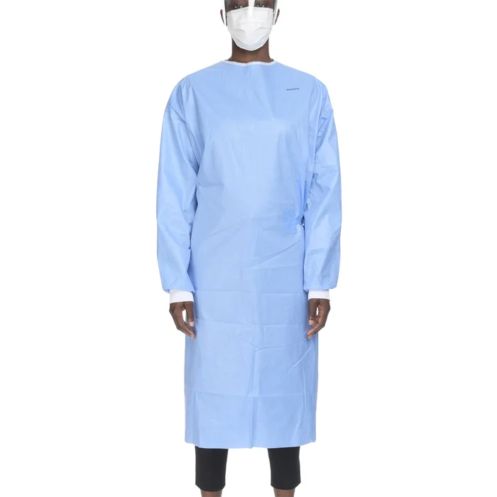 Non-Reinforced Surgical Gown with Towel McKesson Medium Blue Sterile AAMI Level 3 Disposable, 183-I90-8010-S1