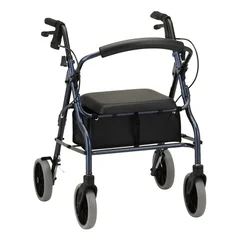 Nova Ortho-Med 4 Wheel Rollator Zoom 22 Blue Adjustable Height / Folding Aluminum Frame, 1/EA