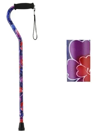 Nova Ortho-Med NOVA Offset Cane Nova Aluminum 30 to 39 Inch Height Maui Flowers Design – 1070MF
