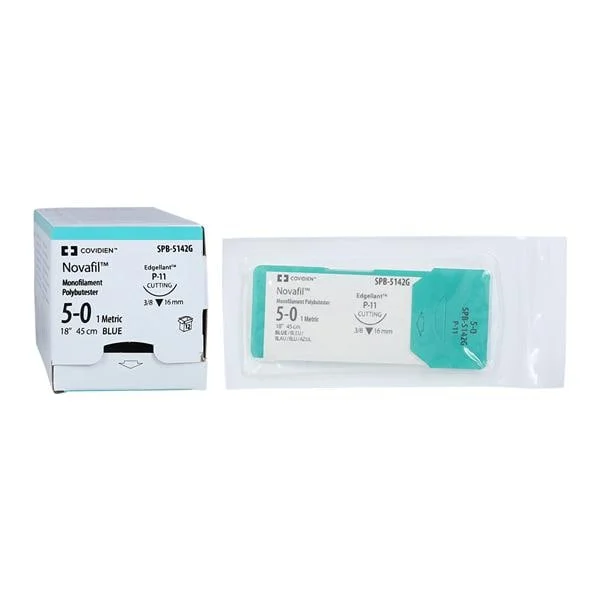 Novafil Suture 5-0 18″ Polybutester Monofilament P-11 Blue 12/Case
