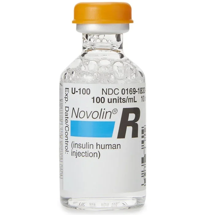 Novolin R Regular Human Insulin (rDNA Origin) 100-U Injection Multiple-Dose Vial 10 mL **Requires Refrigeration