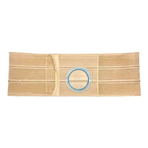 Nu-Hope Support Belt, Original Flat Panel, 2-1/4″ Stoma, 6″ Wide, Left, 1″ From Bottom, Prolapse Strap, Large (36″ to 41″ Waist), Beige