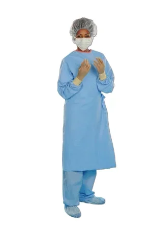 O&M Halyard Inc Aero Blue Surgical Gown with Towel 2X-Large Unisex AAMI Level 3 Sterile Blue – 41735