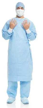 O&M Halyard Inc Aero Blue Surgical Gown with Towel X-Large / X-Long Unisex AAMI Level 3 Sterile Blue – 41726