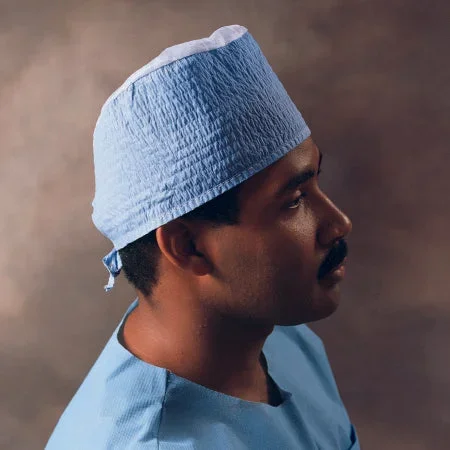 O&M Halyard Inc Surgeon Cap One Size Fits Most Blue Ties – 69520
