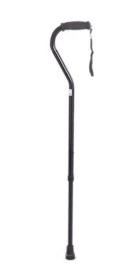 Offset handle adjustable aluminum cane, 29 – 38″, silver, 1 each – 43-2010