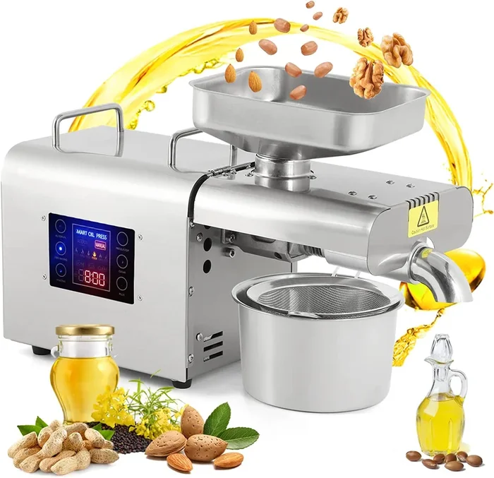 Oil Press Machine Automatic Oil Presser I Cold Hot Press with Intelligent Control Panel I Oil Extractor for Commercial Home Use I 15lbs/hr capacity I Model M22123D