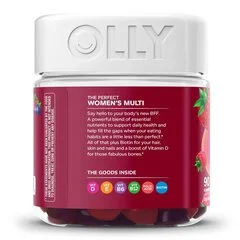 OLLY Multivitamin Supplement OLLY® Women’s Multi MultiVitamins With Folic Acid Assorted Strengths – 240 mcg Gummy 90 per Bottle Blissful Berry Flavor - Image 2