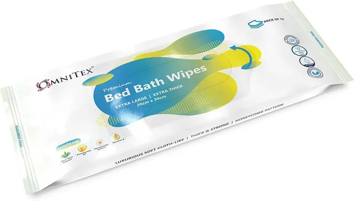 Omnitex Premium Bed Bath Wipes – Pack of 12