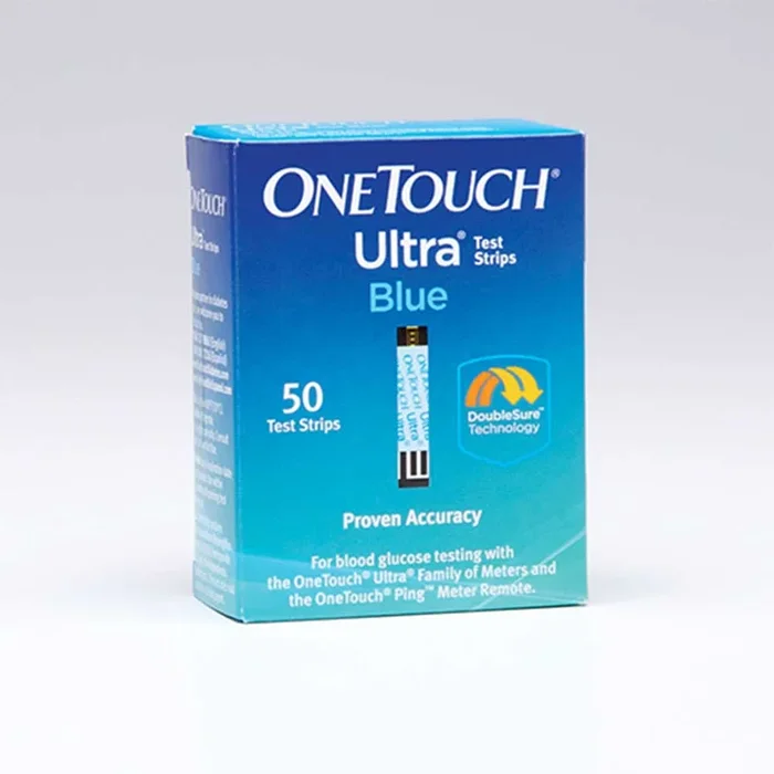 OneTouch Ultra Blue Blood Glucose Test Strip – with DoubleSure Technology, Box of 50