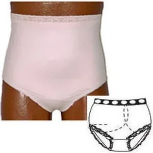 OPTIONS Ladies’ Basic with Built-In Barrier/Support, Soft Pink, Left Stoma, Small 4-5, Hips 33″ – 37″