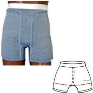OPTIONS Men’s Brief with Built-In Barrier/Support, White, Dual Stoma, X-Large 10, Hips 45″ – 47″