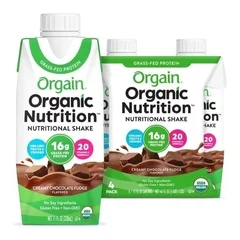 Orgain Oral Supplement Organic Nutritional Shake Creamy Chocolate Fudge Flavor, Ready to Use, 11 oz. Carton, 4 EA/PK