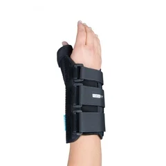 Ossur Thumb Splint Form Fit® Thumb Spica Adjustable Radial and Palmar Stay Nylon Left Hand Black Small