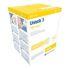 Owen Mumford Lancet Unistik® Safety Lancet Normal Flow Needle 1.8 mm Depth 23 Gauge Push Button Activation, 100/BX