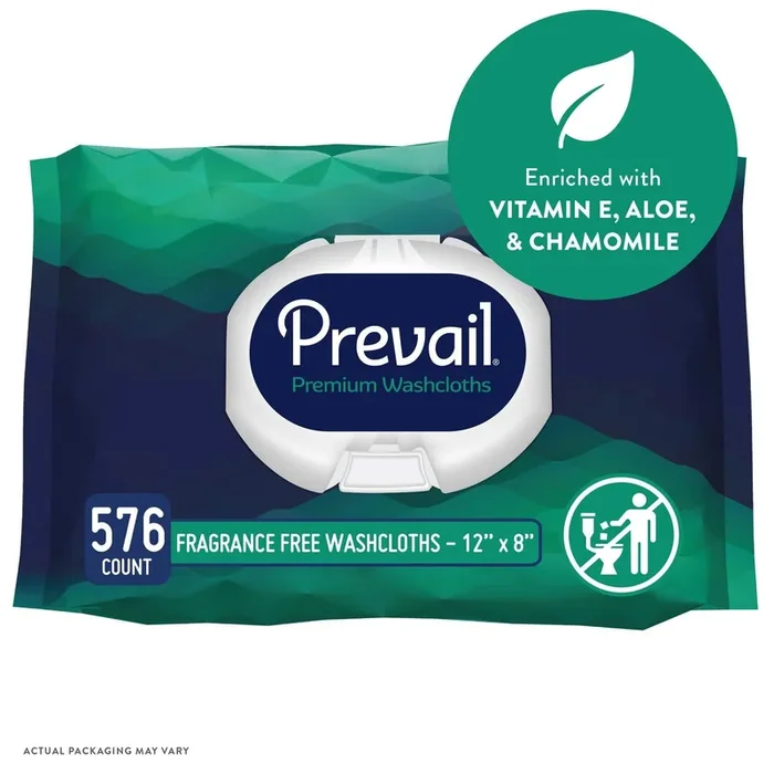 Paquete de 12 toallitas sin fragancia Prevail con loción