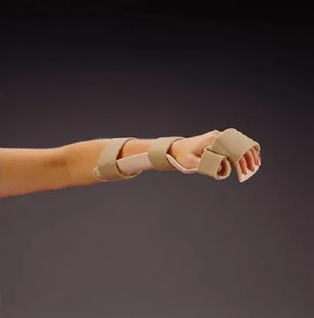 Patterson Medical Supply Rolyan Resting Pan Mitt Splint Resting Pan Mitt Polyform Thermoplastic Left Hand Beige Medium – A76421