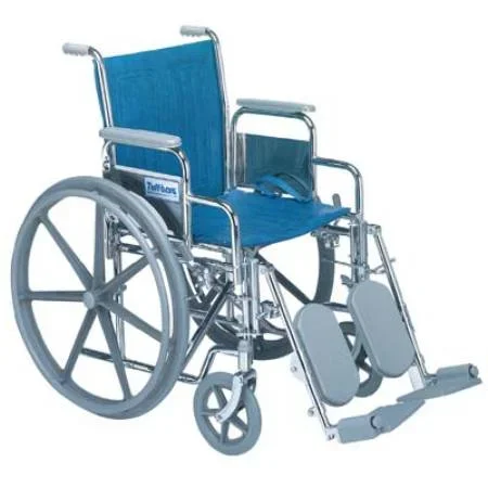 Patterson Medical Supply Venture Wheelchair Dual Axle Desk Length Arm Removable Arm Style Mag Wheel Dark Blue 18 Inch Seat Width 250 lbs. Weight Capacity – 929850