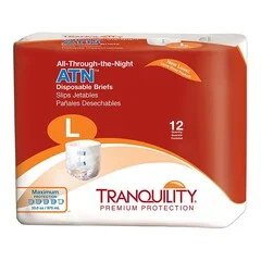 PBE Brief Tranquility® Atn 45-58 Large 33 Oz, Maximum Absorbency, 12EA/BG