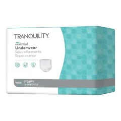PBE Tranquility® Essential Unisex Adult Absorbent Underwear, Pull On with Tear Away Seams, Medium, Disposable, Heavy Absorbency