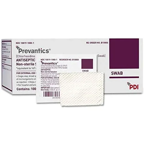 PDI Antiseptic Prep Pad Prevantics 3.15% / 70% Strength CHG Isopropyl Alcohol Individual Packet
