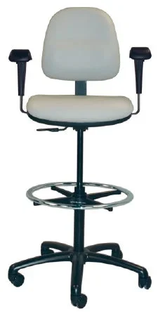 Pedigo Products Ergo Series Anesthesia Task Chair Adjustable Backrest, Contoured Pneumatic Height Adjustment Easy Rolling 2 Inch Dual Wheel Casters Glacier – T-583-GLC