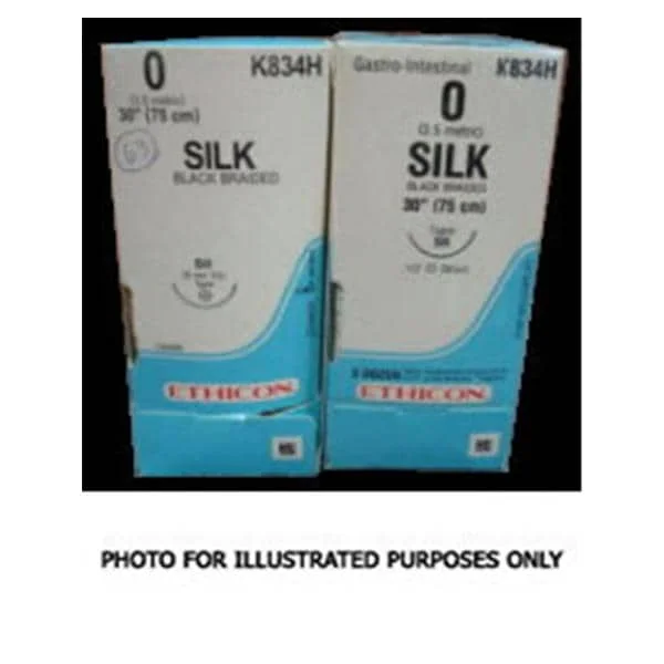 Perma-Hand Suture 4-0 18″ Silk Braid SH-1 Black 12/Bx