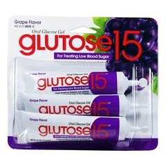 Perrigo Nutritionals Glucose Supplement Glutose 15 3 per Pack Gel Grape Flavor, 3 EA/PK