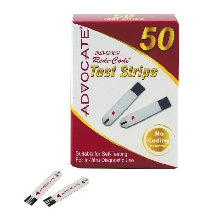 Pharma Supply Inc Advocate Redi-Code+ Blood Glucose Test Strip 50 Test Strips per Box – BMB002