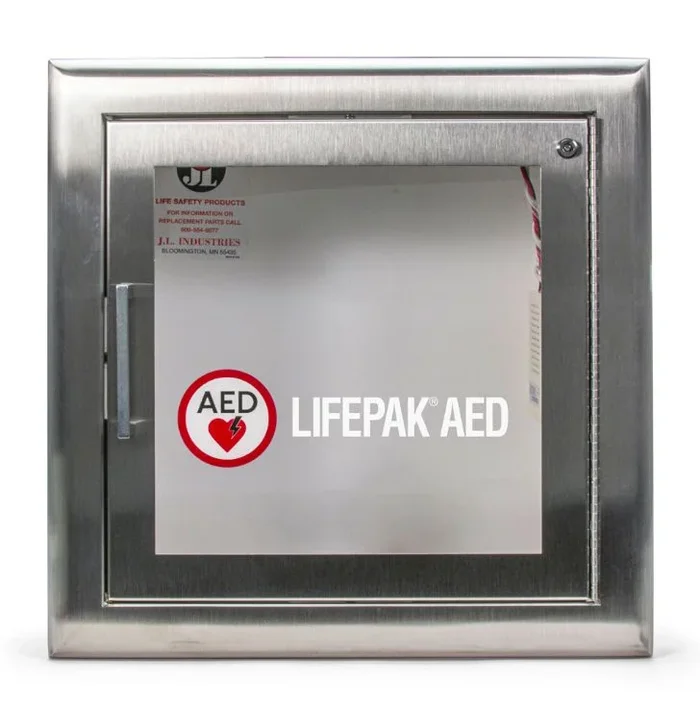 Physio-Control/Stryker LIFEPAK AED Surface Mount Stainless Steel Cabinet with Alarm