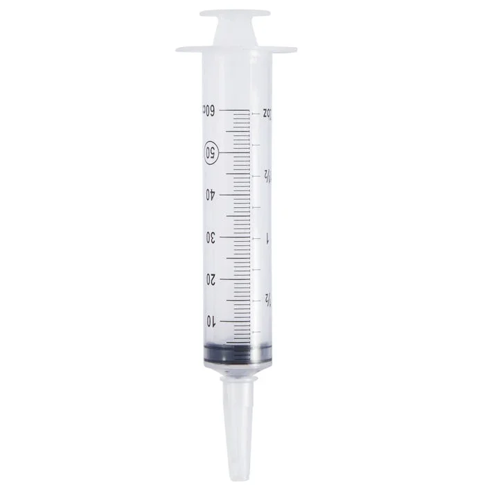 Piston Irrigation Syringe 50 cc Flat Top with Catheter Tip