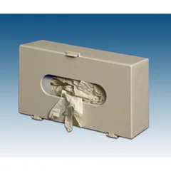 Plasti-Products Glove Box Holder Horizontal or Vertical Mounted 1-Box Capacity Beige 4 X 7 X 11-3/4 Inch Plastic