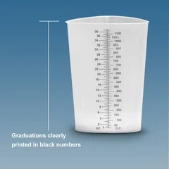 Plasti-Products Graduated Beaker Plasti-Grad® Graduated Measures Polypropylene 1200 mL, 200 EA/CS - Image 2