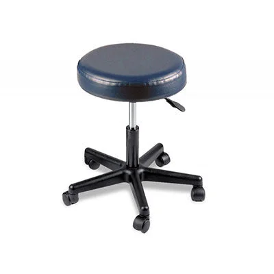 Pneumatic mobile stool, no back, 18″ – 22″ H, blue upholstery – 07-7060