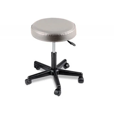 Pneumatic mobile stool, no back, 18″ – 22″ H, gray upholstery – 07-7062