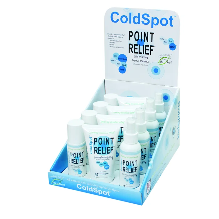 Point Relief ColdSpot – Multi-Pack – 12-piece Dispenser w/ Display Box – Case of 12