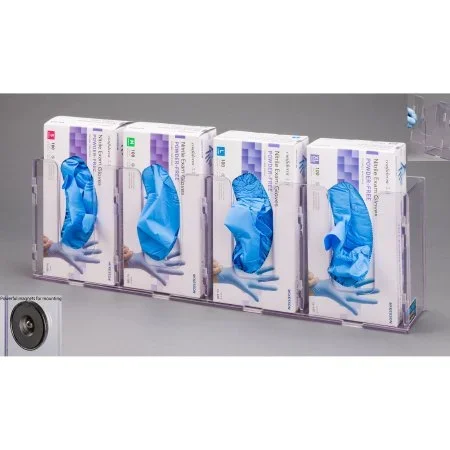 Poltex Glove Box Holder Magnet Mounted 4-Box Capacity Clear 10-1/4 W X 3-3/4 D X 20 H Inch Petg – 4GBSHORT-M