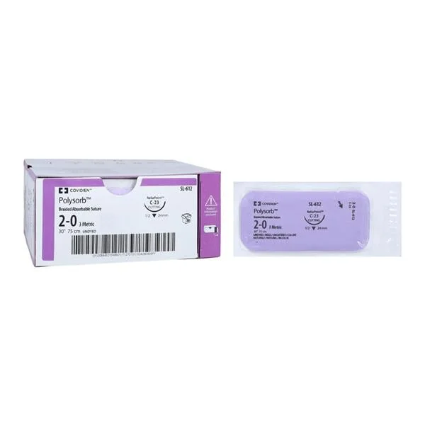 Polysorb Suture 2-0 30″ Polyester Braid C-23 Undyed 36/Case