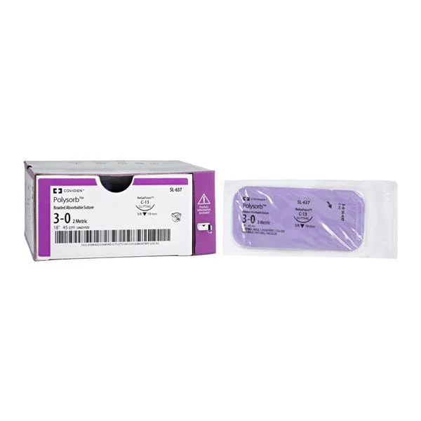 Polysorb Suture 3-0 18″ Polyester Braid C-13 Undyed 36/Case