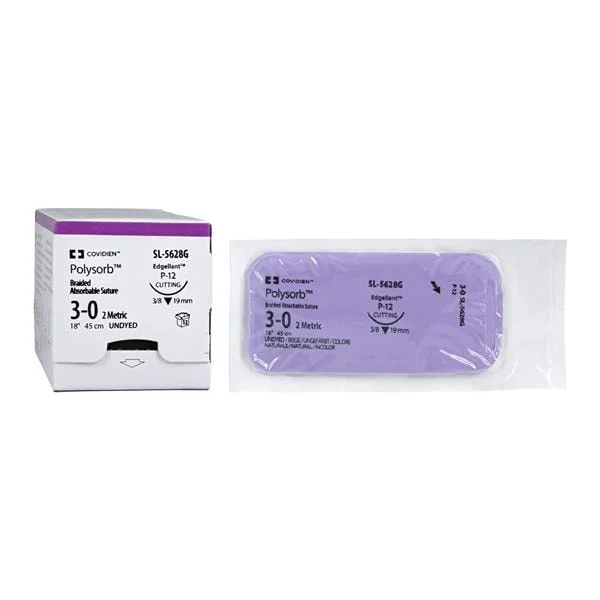 Polysorb Suture 3-0 18″ Polyester Braid P-12 Undyed 12/Case