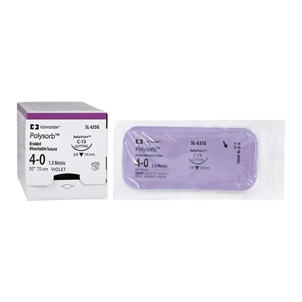Polysorb Suture 4-0 30″ Polyester Braid C-13 Violet 12/Case