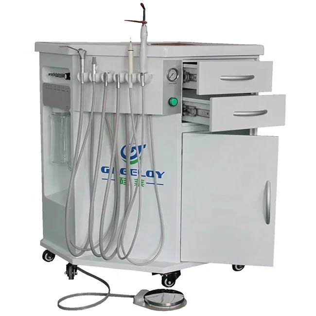 Portable Mobile Dental Cabinet Unit with Built-in Air Compressor