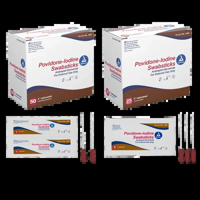 Povidone-Iodine Swabsticks, 1, 3 swabstick per packet