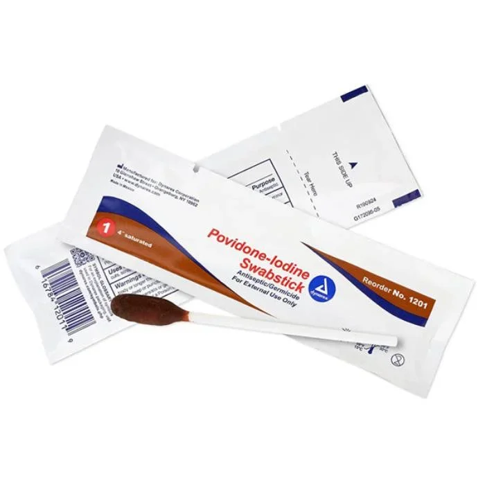 Povidone Iodine Swabsticks, Individual Packets 50/Box