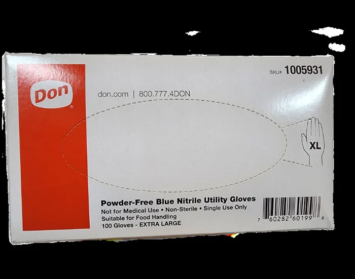 Powder-Free Blue Nitrile Utility Gloves, Extra Large