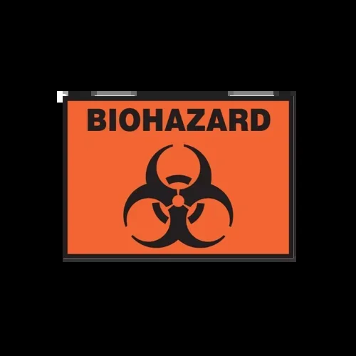 Pre-Printed Biohazard Vinyl Label Sign, 3-1/2 x 5 inch