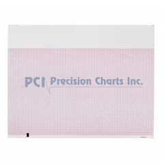 Precision Charts ECG Recording Paper Thermal Paper 8-1/2 x 11″ Z-Fold Red Grid, 12 EA/CS